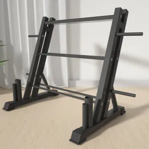 3-Tier Weights and Barbell Storage Rack | Barbell Dumbbell Kettlebell Weight Plate