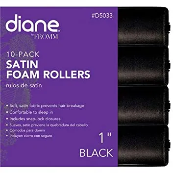 Satin Foam Rollers Black  by Diane
