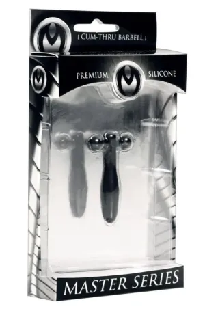 Silicone Cum-Thru Barbell Penis Plug